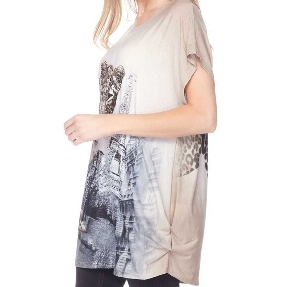 Mocha Leopard Top With Eiffel Tower 2X - Picture 5 of 6